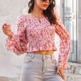 thumbnail image 4 of Top De Mujer, Blusa De Primavera Cómoda, Cuello Cuadrado, Ombligo Expuesto Para El Hogar ANGGREK Otros, 4 of 8