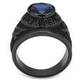 thumbnail image 4 of Luxe Jewelry Designs IP Black Stainless Steel Men's Ring with Sapphire Synthetic Glass Stone - Size, 4 of 4
