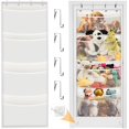 thumbnail image 1 of Large Pocket Hanging Plush Toy Storage Rack - Over Door Organizer for Stuffed Animal Storage - Easy to Hang - Includes Anchors & Hooks - Big Mesh Bags - Creative Storage Ideas, 1 of 4