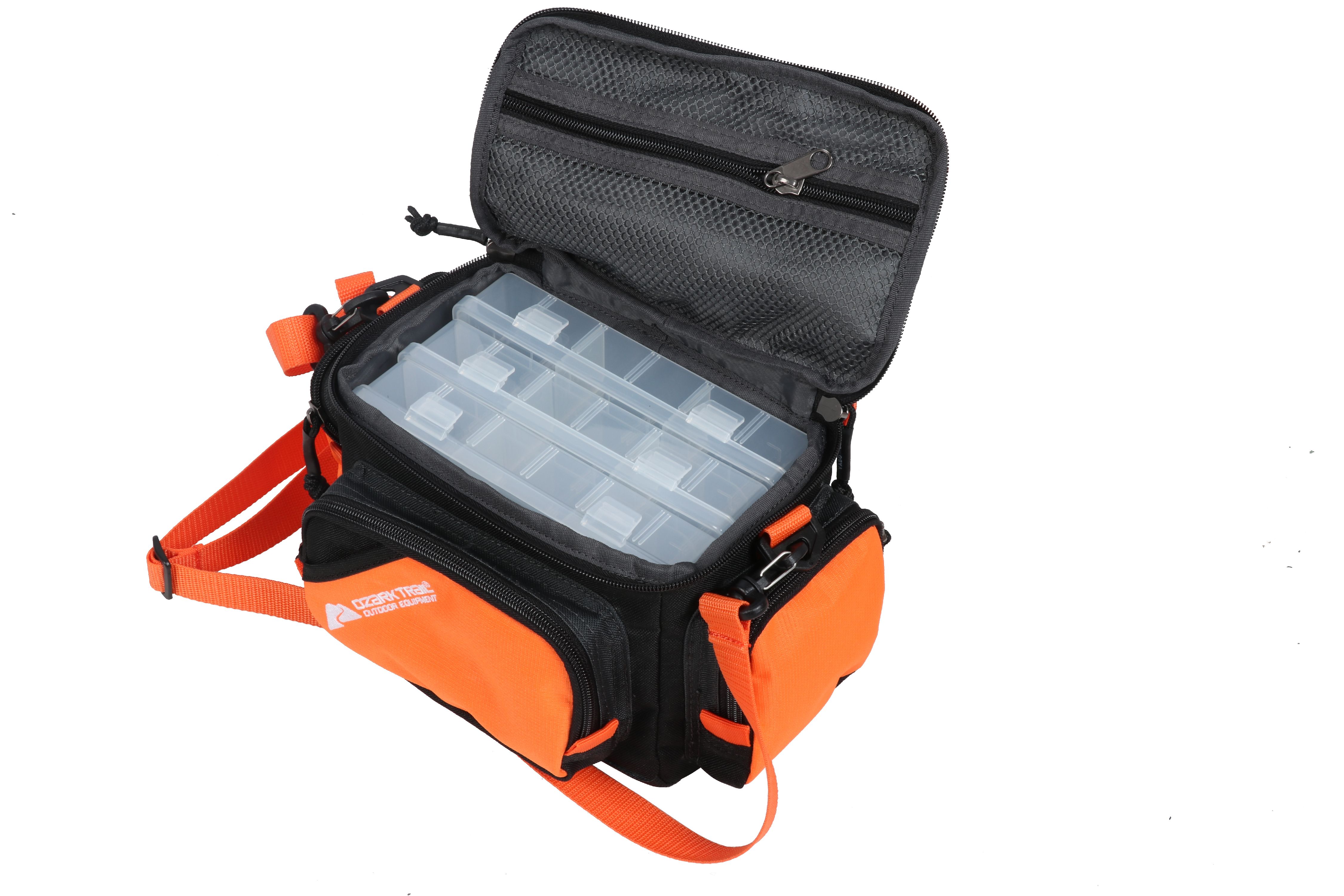 Ozark Trail Soft-Sided Tackle Bag with Carry Strap, Orange / Black - image 3 of 15