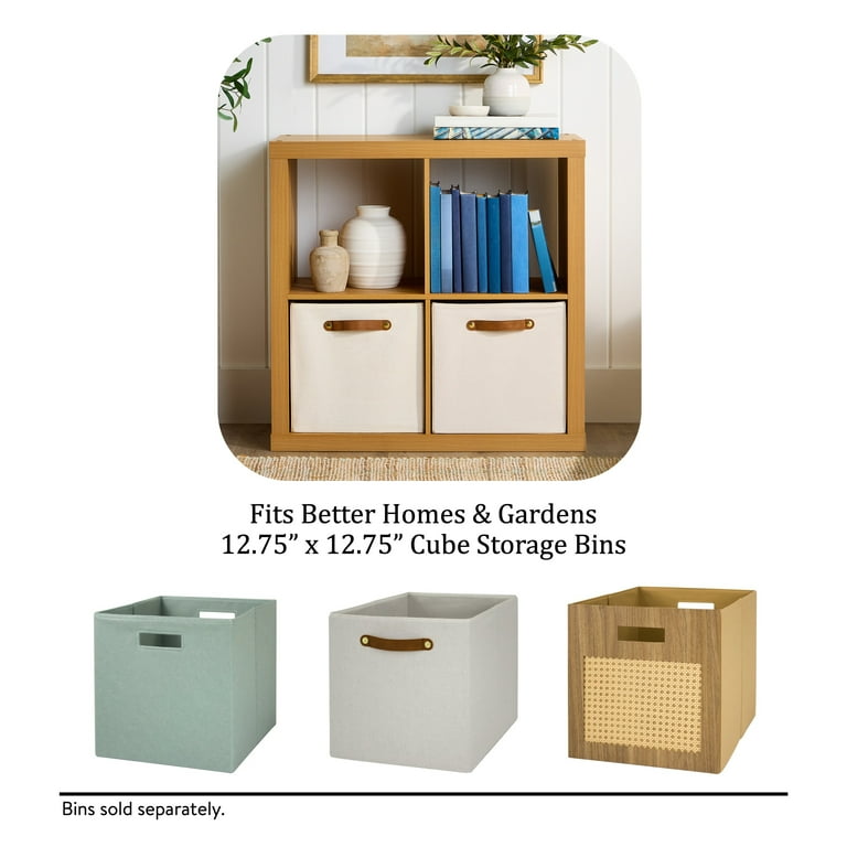 Better Homes & Gardens 4 Cube Storage Organizer, Light Honey