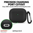 thumbnail image 5 of Entronix Silicone Case for AirPods 5 / 4, Slim Protective Cover with Carabiner, Black, 5 of 7