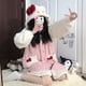 thumbnail image 1 of Pijamas de franela Kawaii Hello Kitty para mujer, ropa de dormir de felpa cálida, camisón de Anime Kt Cat, batas dulces para niñas, regalo de vacaciones de invierno, 1 of 4