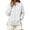 White, variant on Ghalytn Women's Fleece Lined Full Zip Jacket Stand Collar Long Sleeve Casual Sweatshirt Coat with Pockets