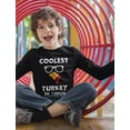 thumbnail image 3 of Tstars Coolest Turkey Shirt Little Turkey Thanksgiving Toddler Kids Long sleeve T-Shirt 3T Black, 3 of 6