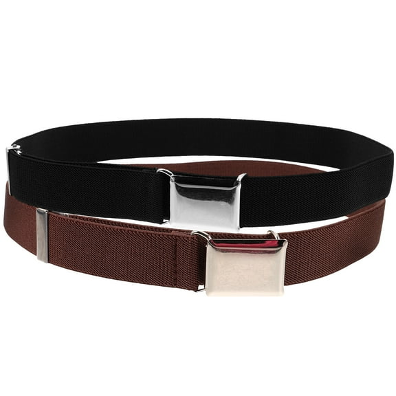 Raindrops 2Pcs Unisex Elastic Waist Belt Adjustable Solid Color Belt for Pants