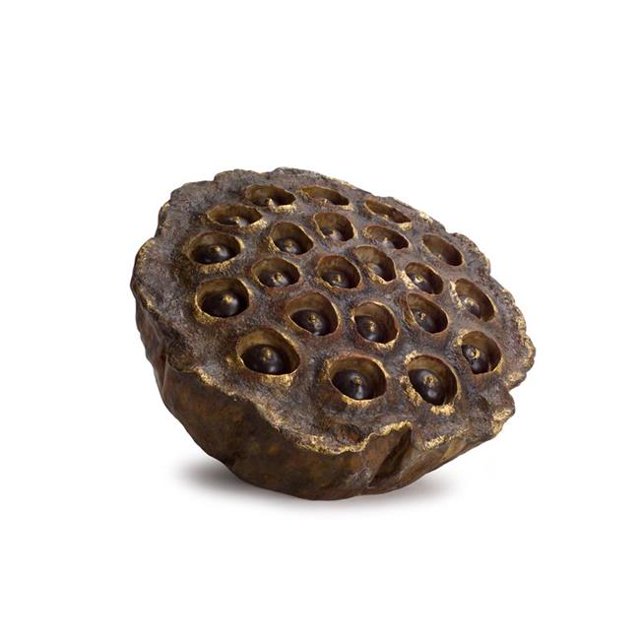 Melrose International 70606 Résine Lotus Pod 14 x 10 Po&44; Brun Or