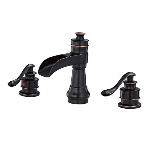 Oil Rubbed Bronze Black Waterfall Bathroom Basin Faucet Vanity Sink Mixer Tap 