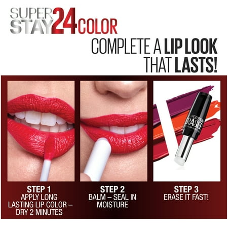 Maybelline Super Stay 24 2-Step Long Lasting Liquid Lipstick - Wear On Wildberry - 0.14 fl oz