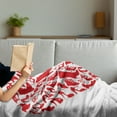 thumbnail image 3 of High Heels Soft Flannel Fleece Throw Blanket, Heart with Scarlet High Heel Shoe Silhouettes Love Woman Illustration, Cozy Plush for Indoor and Outdoor Use, 50" x 60", Scarlet and White, by Ambesonne, 3 of 5