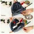 thumbnail image 2 of Unique Bargains Portable Handhold Cosmetic Makeup Bag Capacity Makeup Pouch Deep Gray, 2 of 7