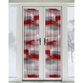 thumbnail image 2 of Red Pink Gray Stripes Blackout Curtains, French Door Curtains for Door Window, Modern Abstract Minimalist Retro Privacy Drapery for Patio/Sidelight Doors, 1 Panel with Tieback, 25 x 72 Inches, 2 of 6