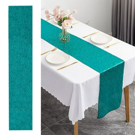 

〖TOTO〗Table Cloth Square Sequin Tablecloth 11.8 X78.7 Glitter Sequin Sequin Fabric Tablecloth Shiny Tablecloth Cover For Birthday Wedding Party Tablecloth