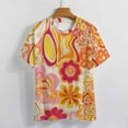 thumbnail image 3 of Nostalgic Vintage Floral Women's Short Sleeve Tops Casual Blouses T Shirt, 3 of 6