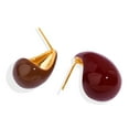 thumbnail image 1 of Pendientes huecos de gota de agua esmaltada, pendientes de cobre con diseño de nicho personalizado retro, 1 of 3