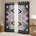 thumbnail image 2 of Homewish Tribal Aztec Adult Blackout Curtains Set of 2 (52x84 Each), Grey Pink Triangle Abstract Window Curtains, Western Hippie Bohemian Curtains and Drapes, Living Room Curtains Decor, 2 of 5