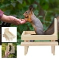 thumbnail image 2 of OAVQHLG3B Squirrel Feeder ,Wooden Squirrel Picnic Bench,Squirrel Feeder for Tree Deck Fence,Chipmunk Bench Feeders House, 2 of 8
