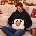 thumbnail image 6 of Christmas Hooded Cat Pouch Holder Soft Fleece Christmas Hoodie for Women Men Pet Pouch Hoodie for Women Mens Oversized Pullover Sweatshirt with Front Puppy Pocket, 6 of 6