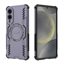 For Samsung Galaxy S25 Edge Magnetic Phone Case,Military-Grade Drop Protection,Compatible with Mag-Safe,Heavy Duty Tough Rugged Shockproof Dropproof Grip Armored Slim Phone Case Cover,Purple