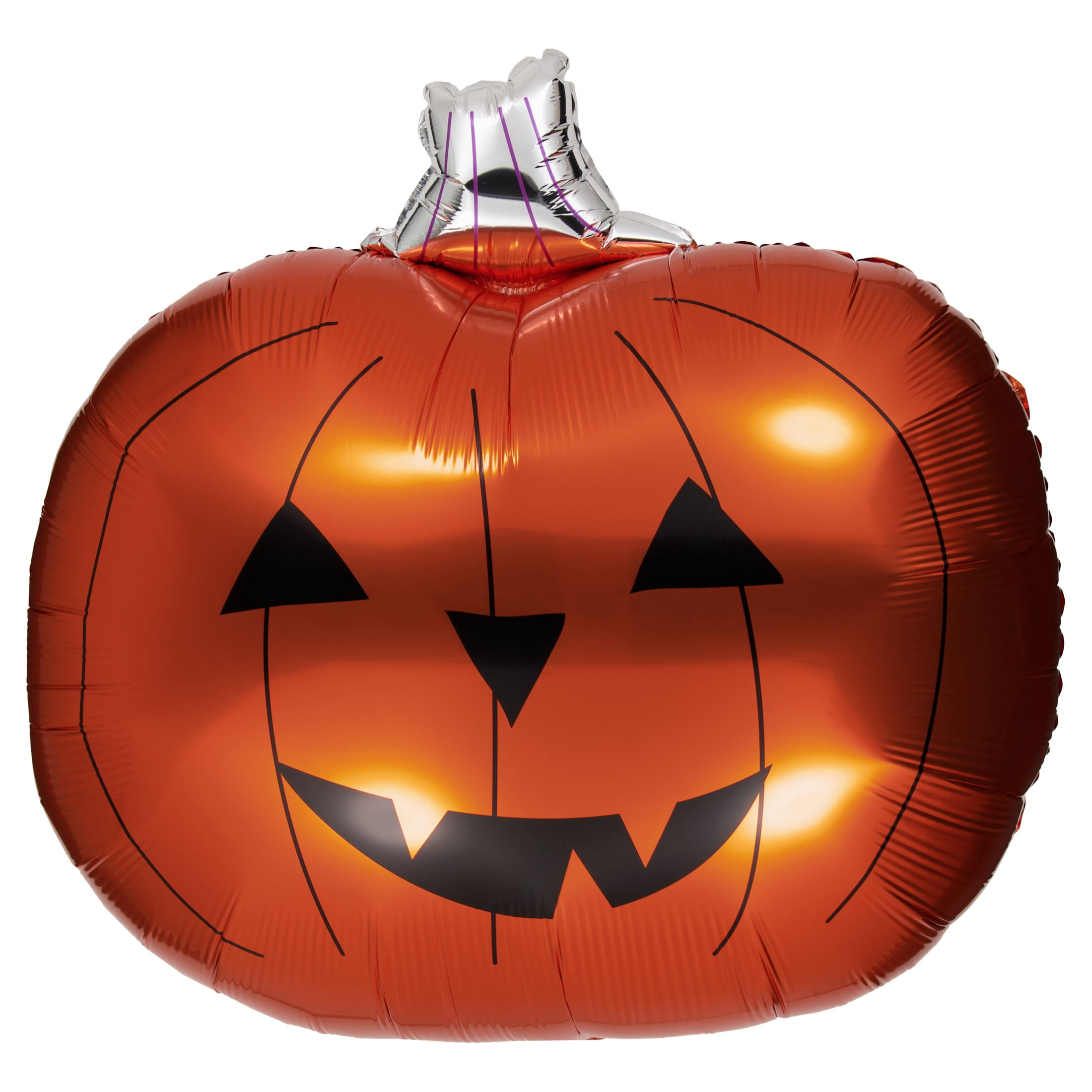Pumpkin Foil Balloon, Orange and Black, 25", Halloween by Way To Celebrate