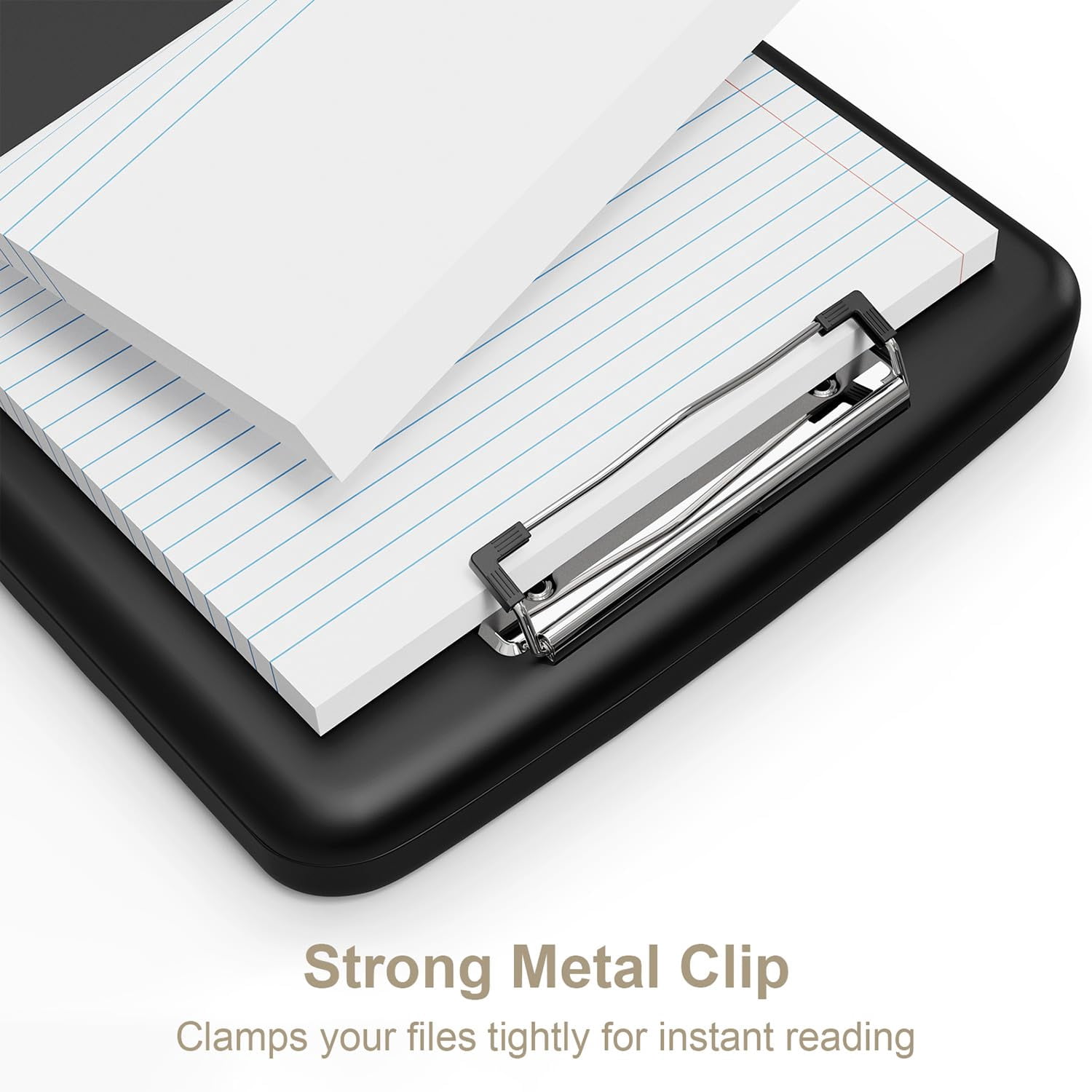 Clipboard with Storage, 8.5 x 11 Organization Box with Pen Holder and A4 Legal Paper Folder, Folio & Side-Opening, Low Profile Clip,for Nurses,Teachers, Size 14 x 9.6 x 1.2 in
