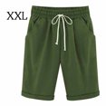 thumbnail image 3 of Qarigey Pantalones cortos Cintura elástica Pantalones cortos sueltos Pantalones Cintura elástica Sueltos Trajes de verano para mujer Prendas para la parte inferior del cuerpo Verde oscuro XXL Qarigey AP002089-54, 3 of 5