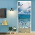 thumbnail image 3 of Door Stickers Peel and Stick Ocean Art Decals Door Murals Blue Beach 3D Vinyl Wrap Wallpaper Removable Doors Poster for Home Decor,SP-F562,M(44x200cmx2Pcs), 3 of 14