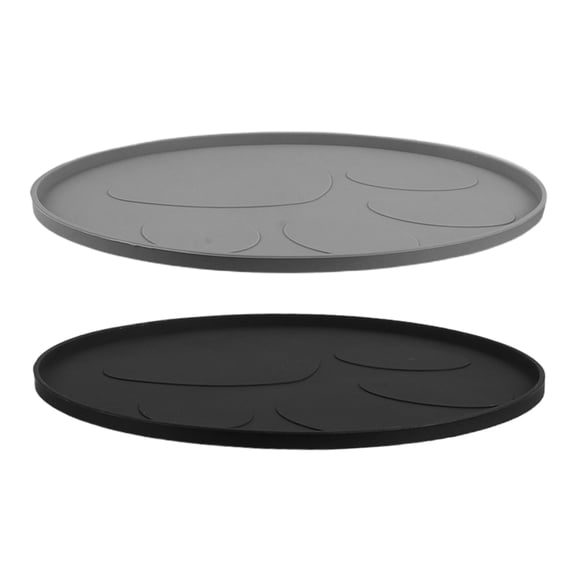 OUNONA 2PCS Large Round Pet Feeding Mats for Dogs and Cats, Non- Food and Water Bowl Placemat