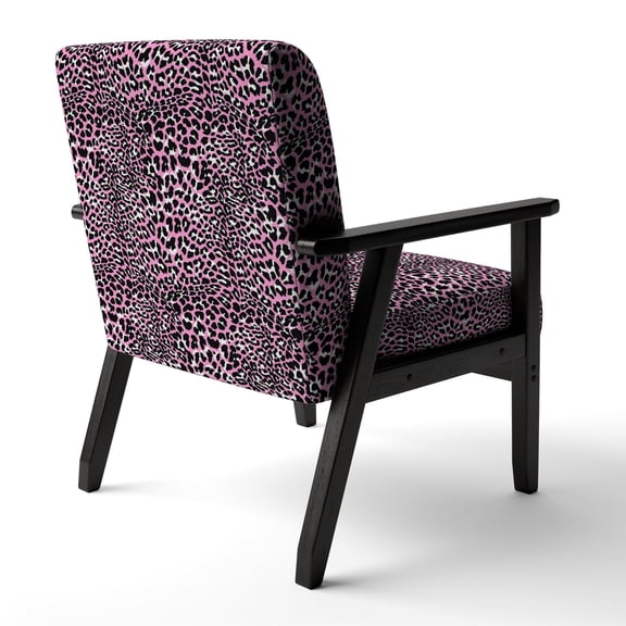Designart "Pink and Black Leopard " Upholstered Cabin & Lodge Accent Chair and Arm Chair