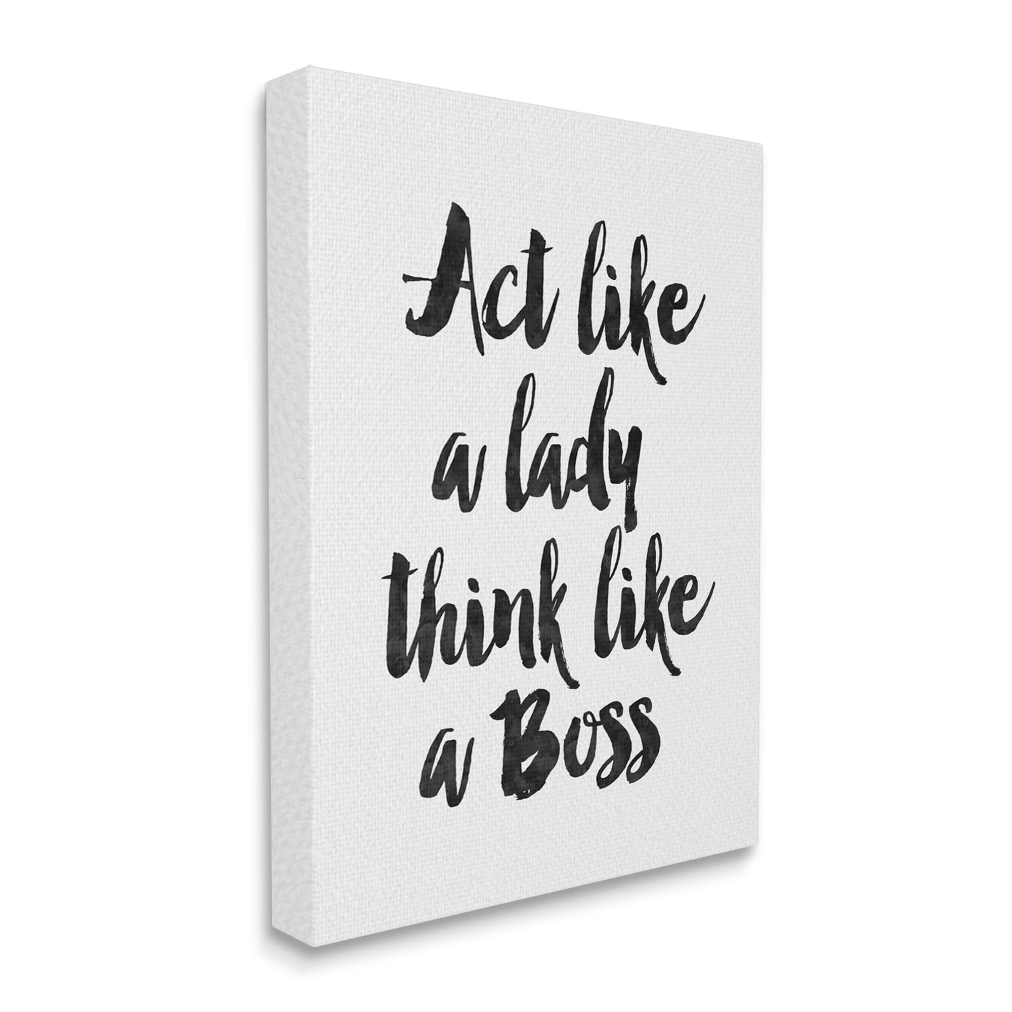 Stupell Industries Lady Boss Calligraphy Sign Girl Power Design Canvas Wall Art, 30 x 40, Design by Amy Brinkman