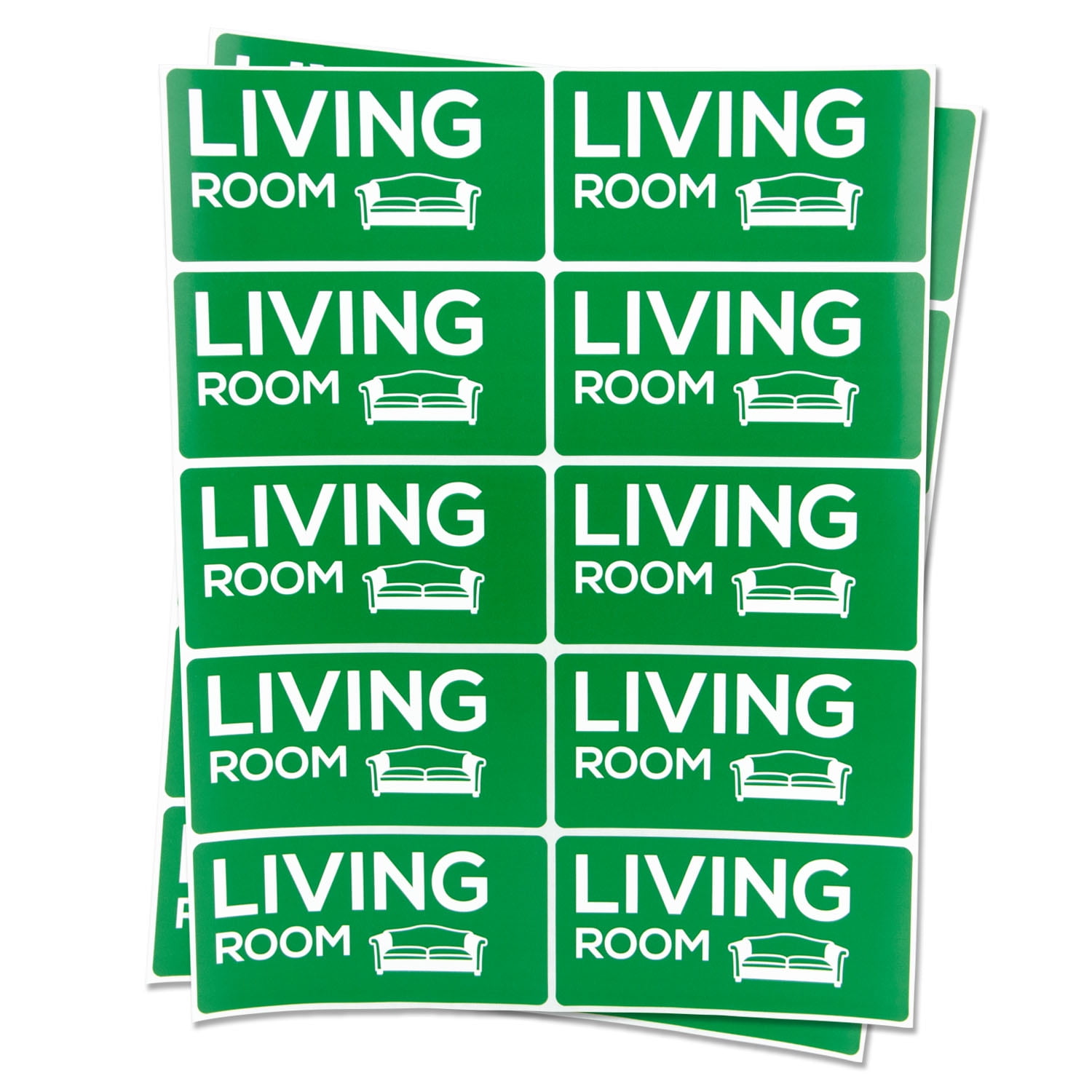 OfficeSmartLabels 4" x 2" Living Room Labels for Moving, Storage or