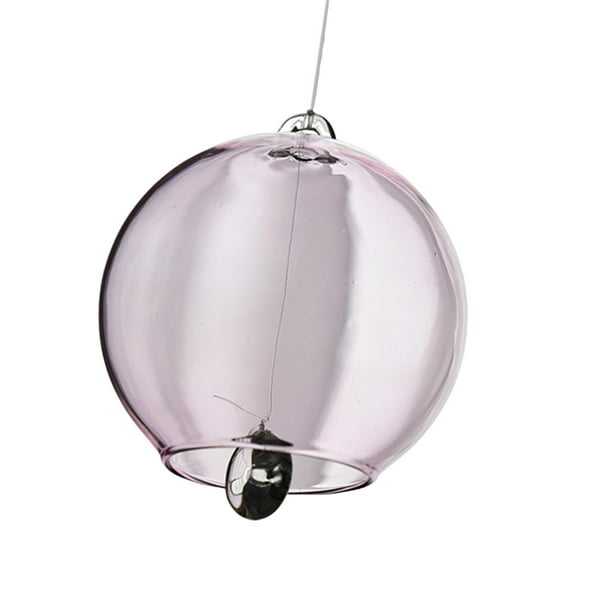 Campana de viento japonesa de cristal con sonido elegante, apertura de 4 cm, para interiores y exteriores. Versátil. Rosa