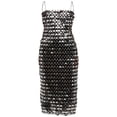 thumbnail image 4 of Femmes Midi Bodycon Robe Paillettes Spaghetti Sangle Sans Manches Fronde Cocktail Robe d'Été Dos Nu Partie Club Robe, 4 of 7