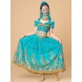 thumbnail image 3 of Disfraz de princesa Jasmine de ELLYDOOR para niñas, color azul Aladino, 150 cm, 3 of 7