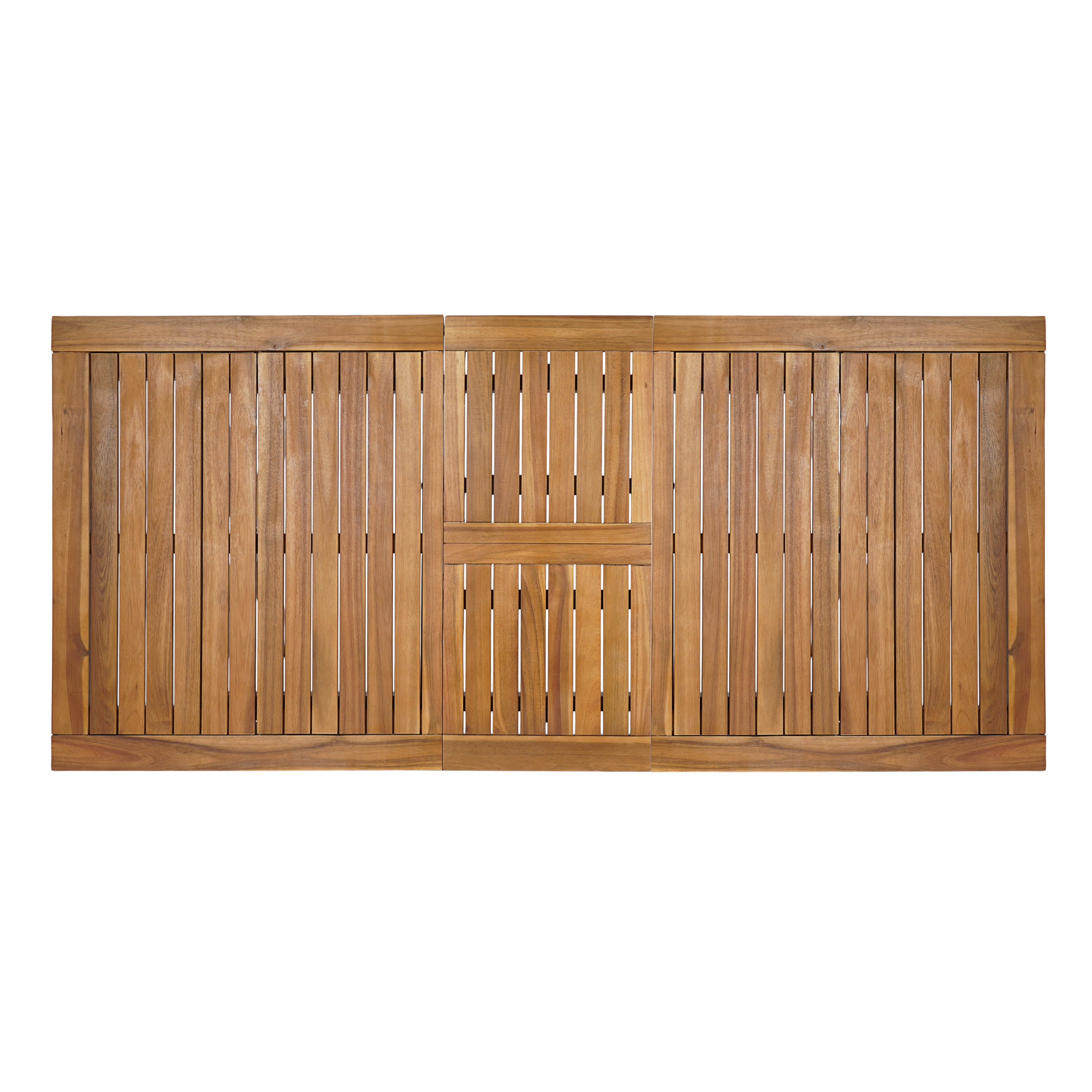 60"-76" Acacia Wood Outdoor Dining Table, Telescopic Table Ideal for Patio & Garden Gatherings
