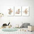 thumbnail image 3 of 3Pcs Nursery Bunny Canvas Wall Art Cute Bunnies and Wildflowers Wall Decor Pictures Boho Watercolor Floral Posters Prints for Girls Room Baby Room Decoration 16x24in, 3 of 5