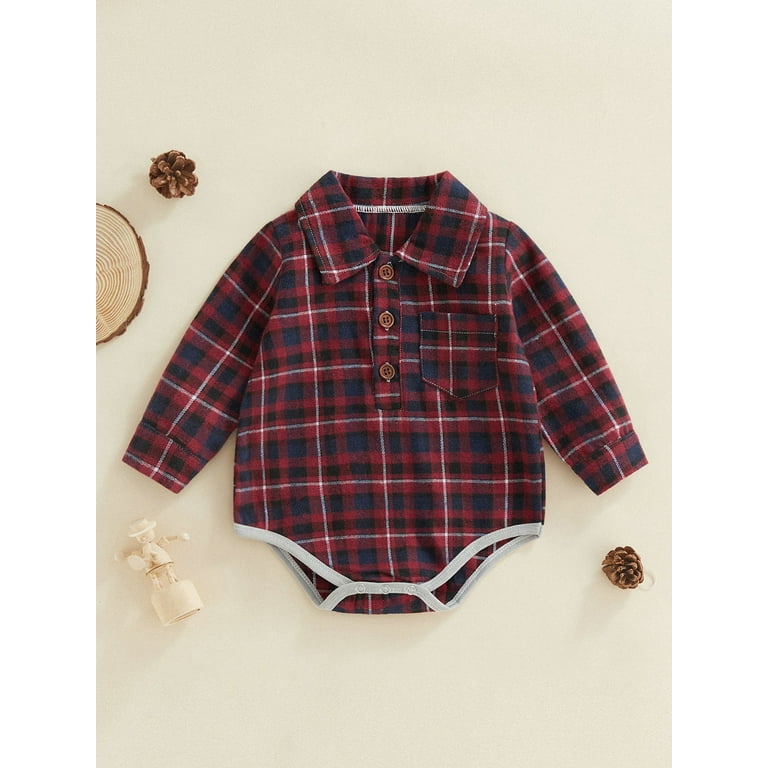 Baby boy red button down best sale shirt