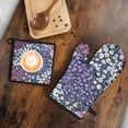 thumbnail image 5 of Pioneer Flower Kitchen Oven Mitt and Pot Holder Sets 2 Pcs for Baking, Cooking and Grilling, Heat Resistant Up To 392 °F, 5 of 7