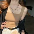 thumbnail image 2 of Chaleco camisola informal sin costuras con cuello cuadrado y hombros anchos, con hermosa espalda roscada, copa de una pieza para uso interior y exterior para mujer, 2 of 4