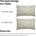 thumbnail image 3 of Grey Gray Floral Pillow Covers 12x20 Inch Set of 2, Block Print Lumbar Flower Cream Decorative Throw Pillowcases Outdoor Farmhouse Rectangle Cushion Covers Spring Summer Sofa Couch Bed Decor, 3 of 5