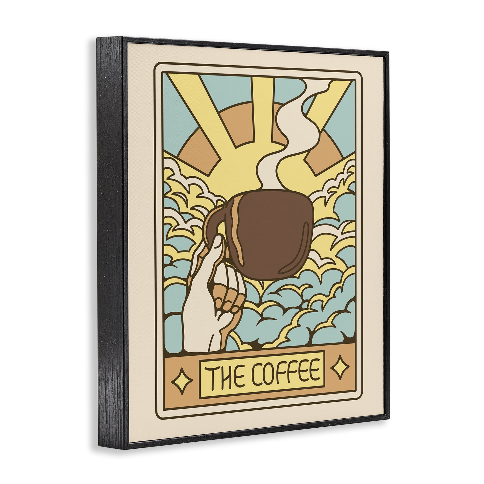 Stupell Industries The Coffee Muted Tarot Black Framed Giclee Art, design by Tobe Fonseca