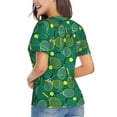 thumbnail image 3 of Fuzoiu Tennis Rackets and Balls Print Women's Classic V-Neck T-Shirt, Short Sleeve V Neck Tees for Casual Everyday Wear,Casual Fit Tee,Summer Fashion Tops-Large, 3 of 5