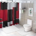 thumbnail image 7 of PRATYUS  Modern Geometric Shower Curtain Red,RED and Black White Waterproof Shower Curtain Set for Bathroom Restroom with Hooks 36x72, 7 of 7