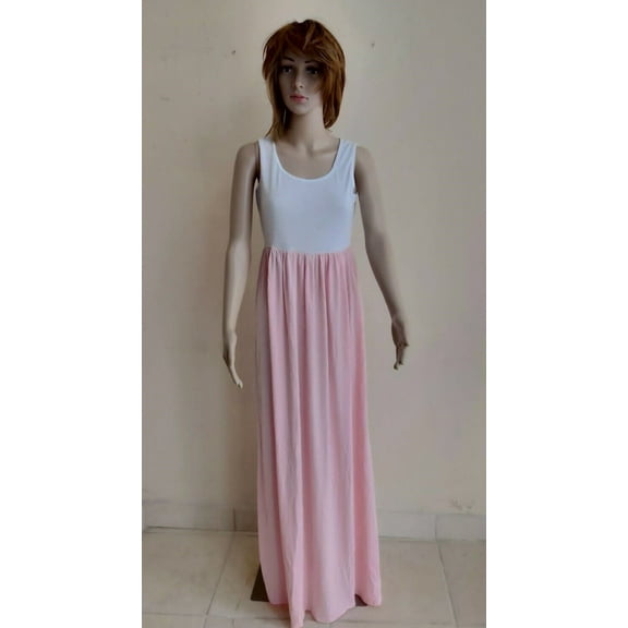 Women´s Maxi Dress Size S Pink/White