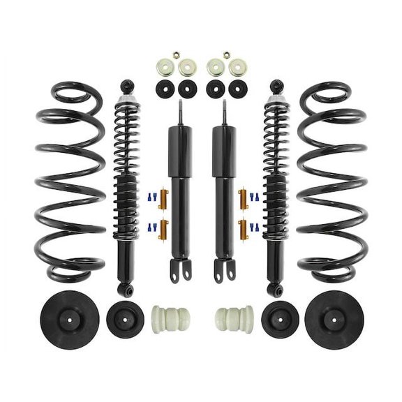 Front and Rear Air Spring to Coil Spring Conversion 12 Piece Kit - Compatible with 2000 - 2006 GMC Yukon 2001 2002 2003 2004 2005