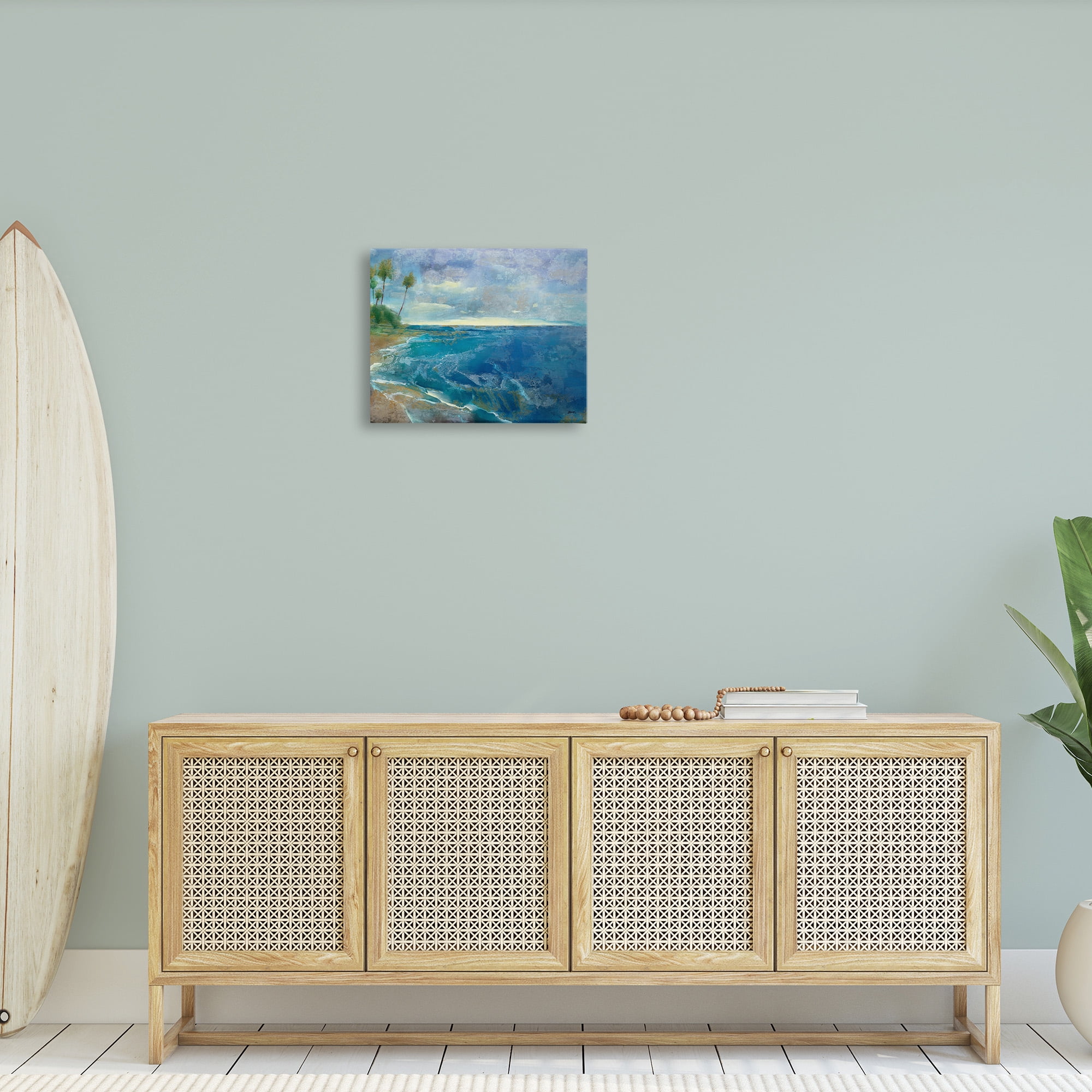 Stupell Industries Modern Pattern Tropics Landscape Painting Gallery Wrapped Canvas Art Print Wall Art, 20 x 16
