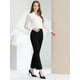 thumbnail image 4 of Pantalones de Pierna ancha Allegra K para Mujer con Bolsillos Elásticos de Cintura Alta Negro XS, 4 of 6