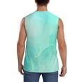 thumbnail image 4 of Fotbe Cyan Mint Marble Men's Camiseta sin Mangas Estampada para Hombres, Playera Casual para Gimnasio, Entrenamiento, Playa-Medium, 4 of 7