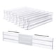 thumbnail image 1 of Separadores de Cajones, Paquete de 8, Ajustables de 3,2 Pulgadas de Alto, Expandibles de 11 una 20,6 Pulgadas, Organizador de Cajones de Cocina, PláStico Transparente, 1 of 5
