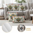 thumbnail image 3 of 2 Pack Outdoor Waterproof Throw Pillow Covers,Farm Bee Flower Leaves Decorative Square Pillow Case Patio Pillowcases for Chair Couch Sofa 16x16in, 3 of 9